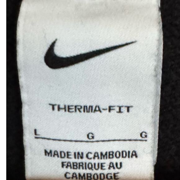 Nike Women’s Large Cropped Sweatshirt Black Gold Diamond Stitch Pullover Crew - Picture 5 of 8